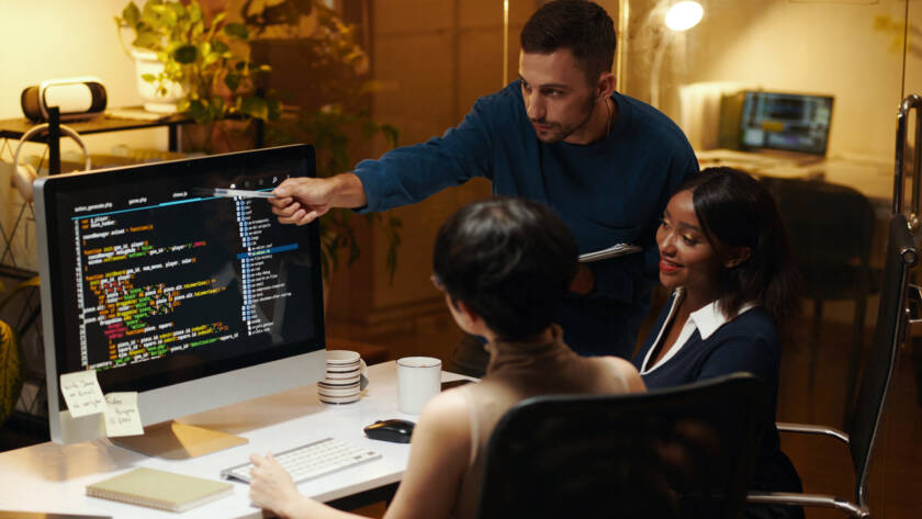 Developer Explaining Details in Code